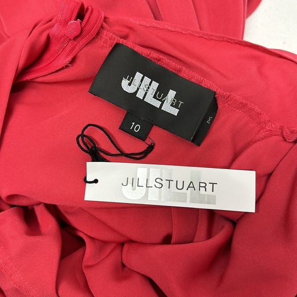 Jill Stuart Dress Maxi Crepe Evening Gown Long Sleeveless Belted Red New 10 - Picture 9 of 11